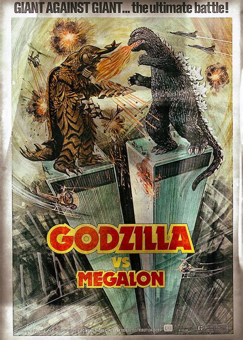 Godzilla Vs Megalon Poster Sketsa