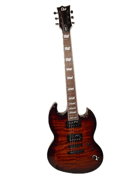 Esp Ltd Viper 256 Electric Guitar Dark Brown Sunburst Reverb