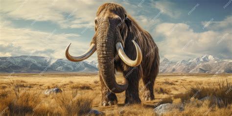 Premium AI Image | Majestic mammoth in natural habitat prehistoric ...