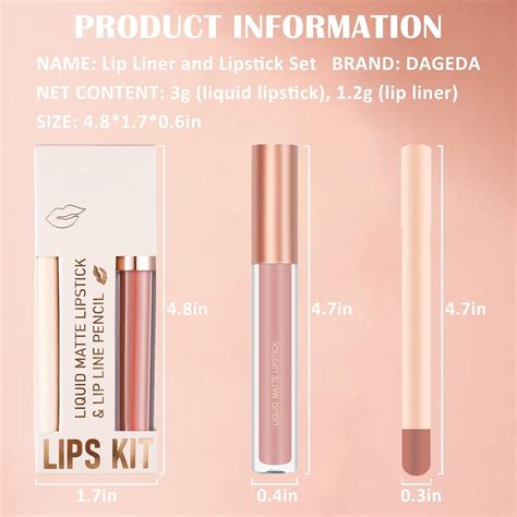 Prreal Pcs Lip Liner And Lipstick Makeup Set Matte Liquid Lipstick Matching Lip Liner Nude