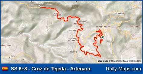 SS 6 8 Cruz De Tejeda Artenara Stage Map Rallye Isla De Gran