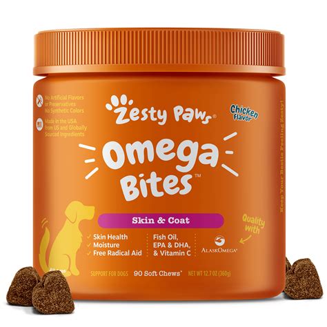 Zesty Paws Omega Bites For Dogs With Alaskomega Fish Oil For Epa And Dha