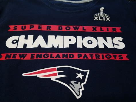 New England Patriots Super Bowl Xlix 49 Champions Blue T Shirt Size Xl