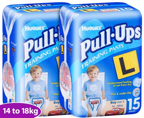 2 X Huggies Pull Ups Training Pants Size 3 Boys 14 18kg 15pk