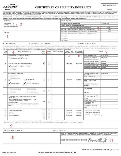 Sample Coi Form