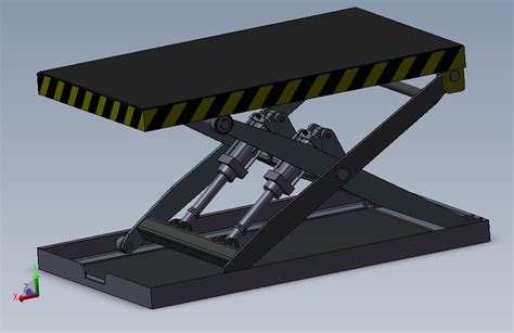 A2 液压剪式升降平台 3d模型solidworks 2016模型图纸下载 懒石网