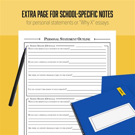 Law School Personal Statement Planner, Printable - Etsy