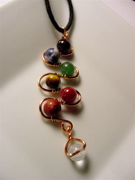 Chakra Pendant Copper Wire Wrapped Semi Precious Etsy