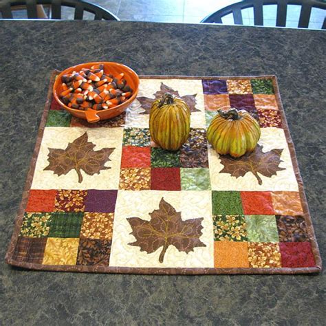 Modern 9 Patch Maple Leaves Table Topper Freemotion By The River Fall Sewing Projects Table