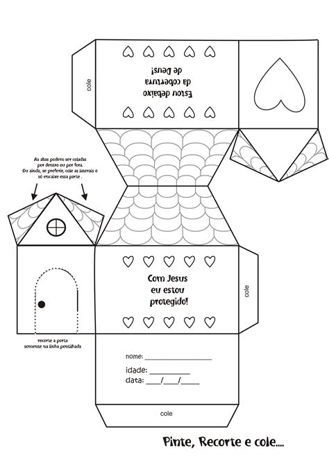 Proteção De Deus Paper House Template Paper Houses Paper Toys