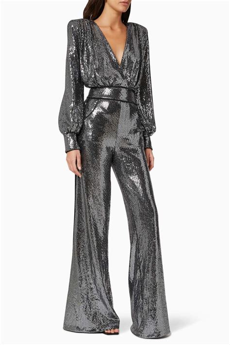 Shop Zhivago Silver Galileo Shimmer Jumpsuit For Women Ounass Uae