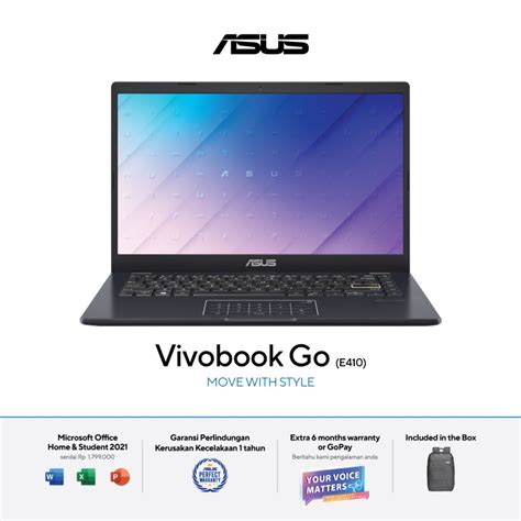 Jual Laptop Asus E410KAO VIPS621 N6000 4GB 256GB SSD 14 VIPS W11 OHS