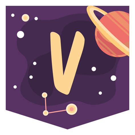 Space Alphabet V Banner Png And Svg Design For T Shirts