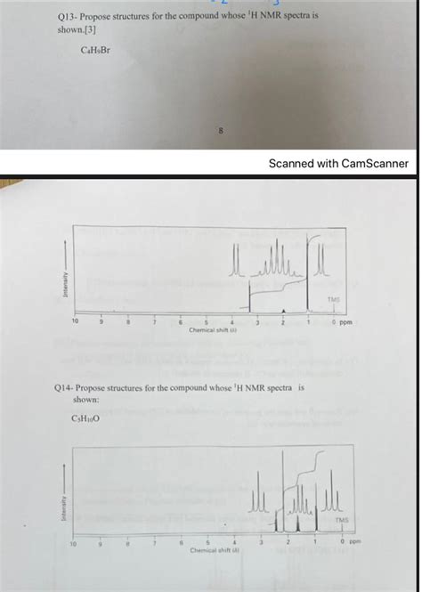 Solved Q Propose Structures For The Compound Whose H Chegg