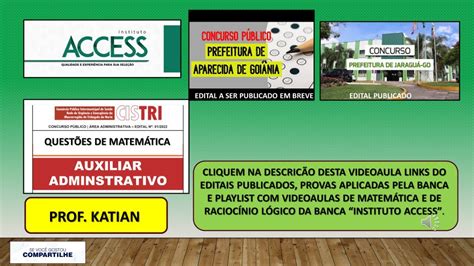 Banca Access Concurso Prefeituras De Aparecida De Goiânia E Jaraguá