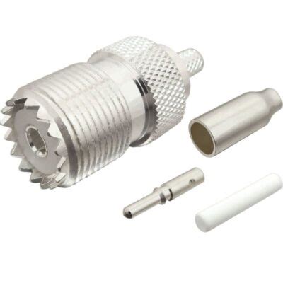 UHF Female Crimp Connector For RG 174 RG 316 LMR 100A Coax