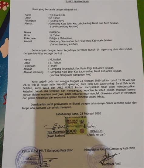 Contoh Surat Keterangan Visum Contoh Terbaru