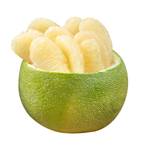 Premium Photo Fresh Pomelo Isolated On White Table Background