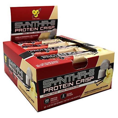 Bsn Syntha 6 Protein Crisp Bar Vanilla Marshmallow 12 Count For Sale Online Ebay