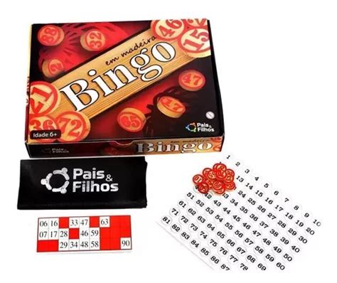 Jogo Tabuleiro Bingo Madeira Pecas Cartelas Original Venda Em