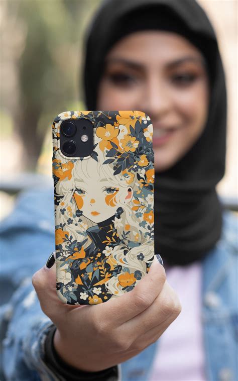 Floral Anime Girl Coquette Phone Cases Cute Girl Floral Garden