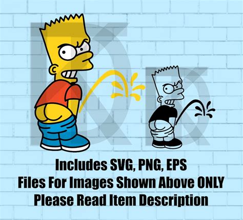 Bart Simpson Peeing Funny Cartoon Svg Eps Png File Cricut Etsy M Xico