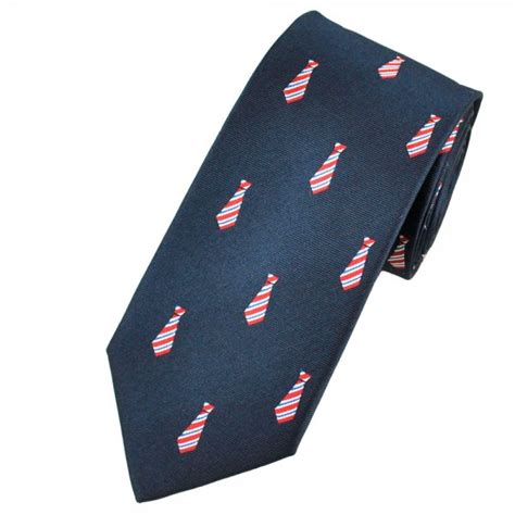 Navy Blue Necktie Themed Luxury Silk Novelty Tie From Ties Planet Uk