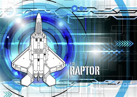 F-22 Raptor Blueprint Digital Art by Airpower Art | Pixels