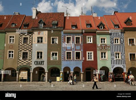 Colourful Merchant Houses At The Old Market Square Stary Rynek In The