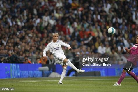 Real Madrid FC David Beckham in action vs Real Club Deportivo la ...