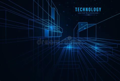 Abstract Technology Motion Lines Style Concept Background Blue Lines