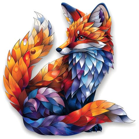 Charming Fox Sticker With Vibrant Colors And Detailed Fur Premium Ai