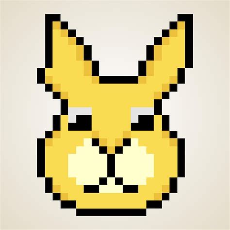 Tête De Lapin Avec Pixel Art Illustration Vectorielle Vecteur Premium