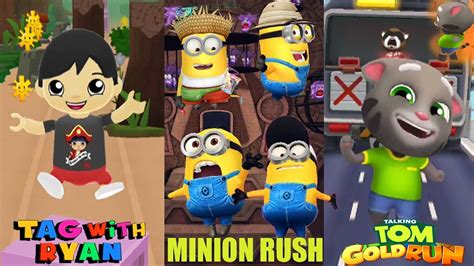 Minion Rush Vs Tag With Ryan Vs Talking Tom Gold Run New Update Android