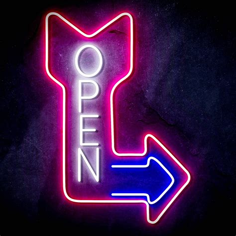 OPEN Signage Vertical with Arrow LED Neon Sign | Neon signs, Led neon ...