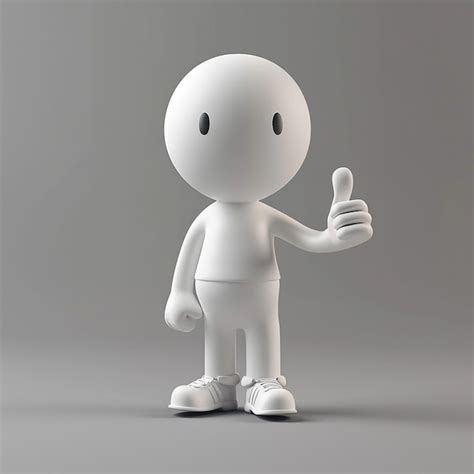 Premium Photo | A white human figure with a thumb up