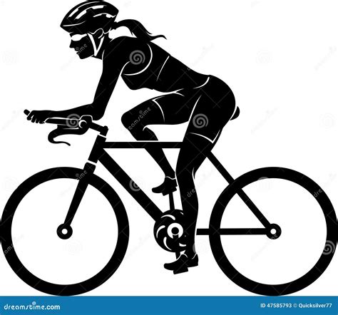 Female Cyclist Silhouette Stock Illustration Illustration Of