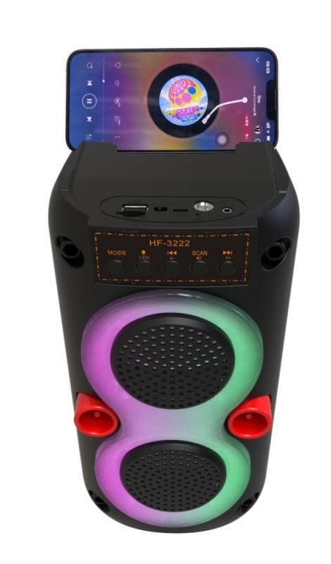 Boxa Portabila HF 3222 Cu Bluetooth Wireless 2 Difuzoare De 8 Cm RGB