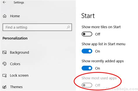 Fix Show Most Used Apps Setting Greyed Out In Windows