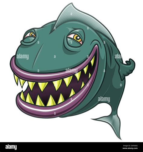 Smiling Happy Cartoon Fish Funny Vectorial Illustration Isolated On