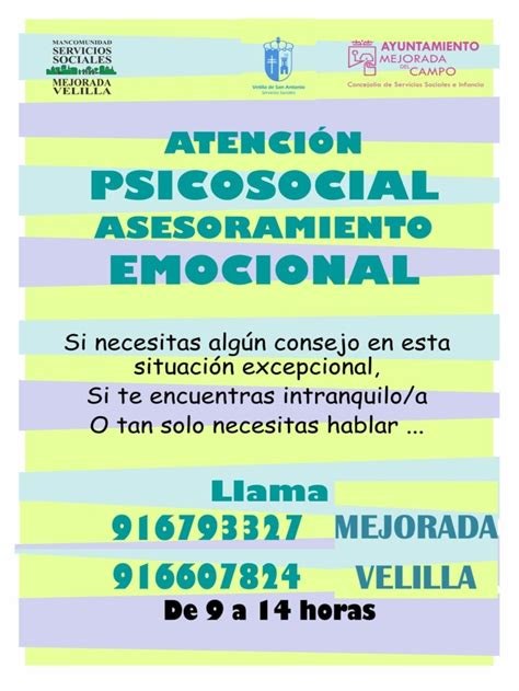 Servicios Sociales Mejorada Del Campo Y Velilla Atenci N Psicosocial