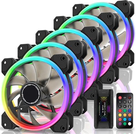 EZDIY FAB Dual Ring RGB Fan 120 Mm RGB LED Case Fan Addressable RGB