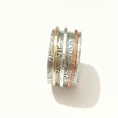 Spinner Ring Sterling Silver Etsy