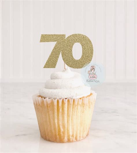 Seventy Cupcake Toppers 70th Birthday Seventieth Birthday Turning 70 70