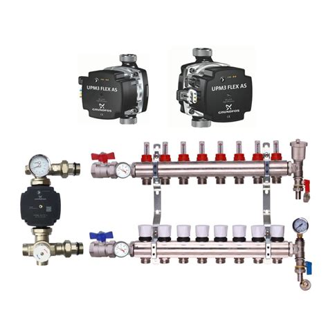 Grundfos Pump With Underfloor Heating Manifold And Pump Pack And Valves Grundfos A Rated Pump