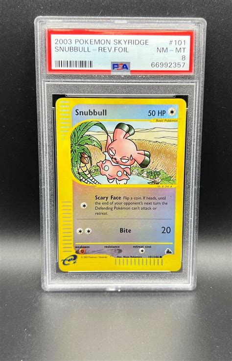 Pokemon PSA 8 NM MT Snubbull 101 144 Skyridge Reverse Holofoil 2003 S