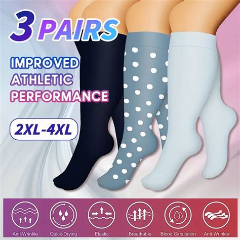 Plus Size Compression Socks Women Men 15 20 Mmhg Temu Canada