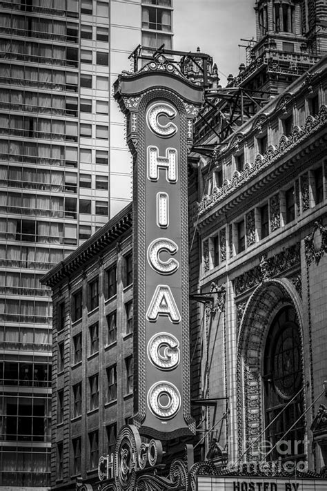 Chicago Theater Sign In Black And White Photograph By Paul Velgos