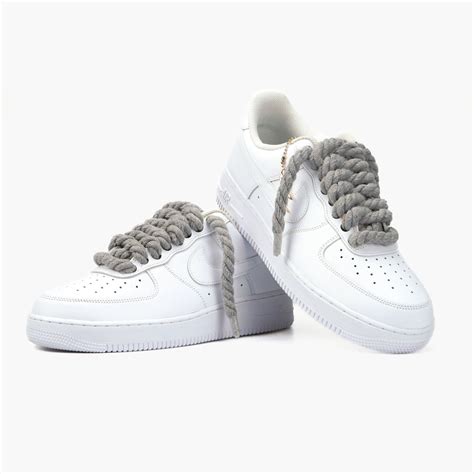 Air Force 1 Custom Sneaker Dicke Schnürsenkel Seil Grau Athena