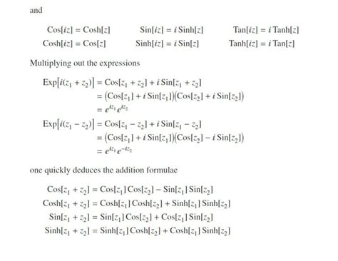 Solved And Cos[iz] Cosh[z] Sin[iz] I Sinh[z] Tan[iz] I